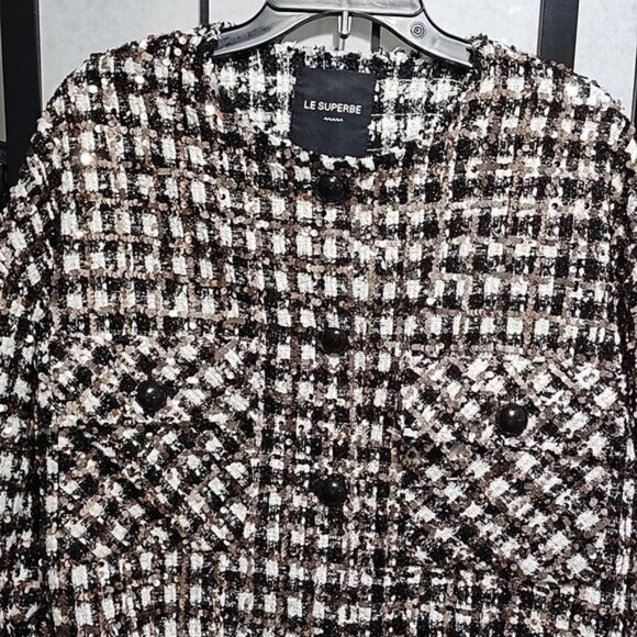Le Superbe Monte Carlo Sequined Button Jacket Size 6 - Picture 3 of 10